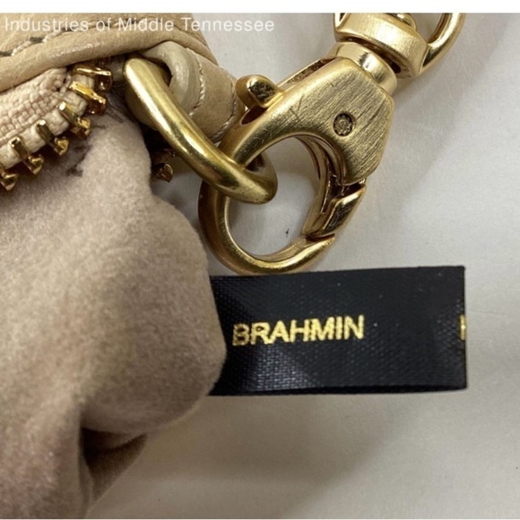 Brahmin EUC Beige Pebble Leather Envelope Clutch / Pouch / Wristlet Vintage - Picture 3 of 6